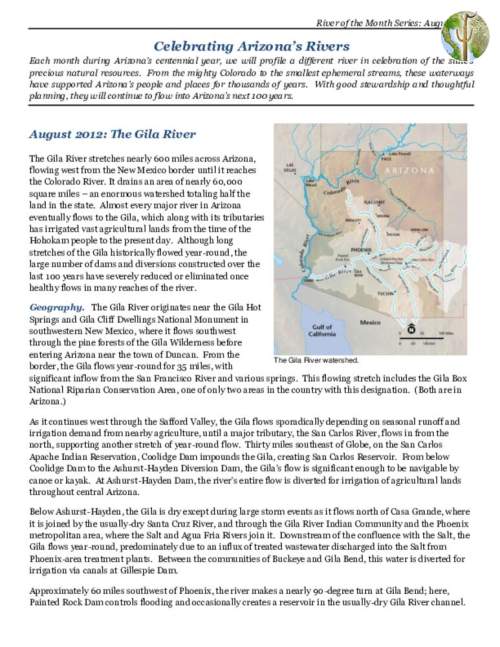 Celebrating Arizona’s Rivers - the Gila River