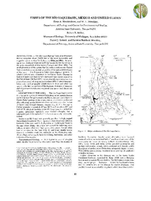 Fishes Of The Rio Yaqui Basin, Mexico And United States
