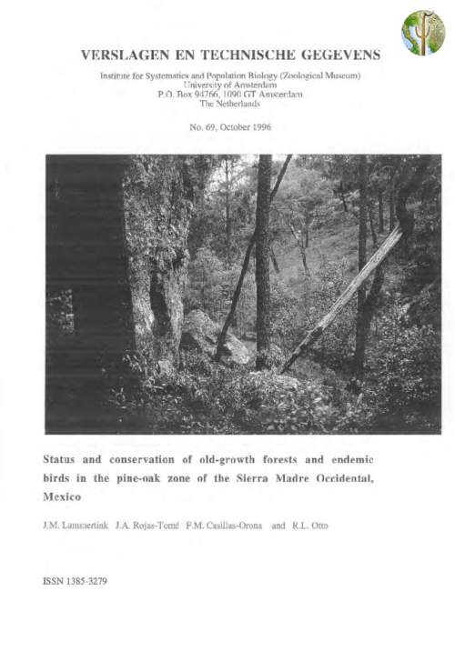Status and conservation of old-growth forests and endemic birds in the pine-oak zone of the Sierra Madre Occidental, Mexico