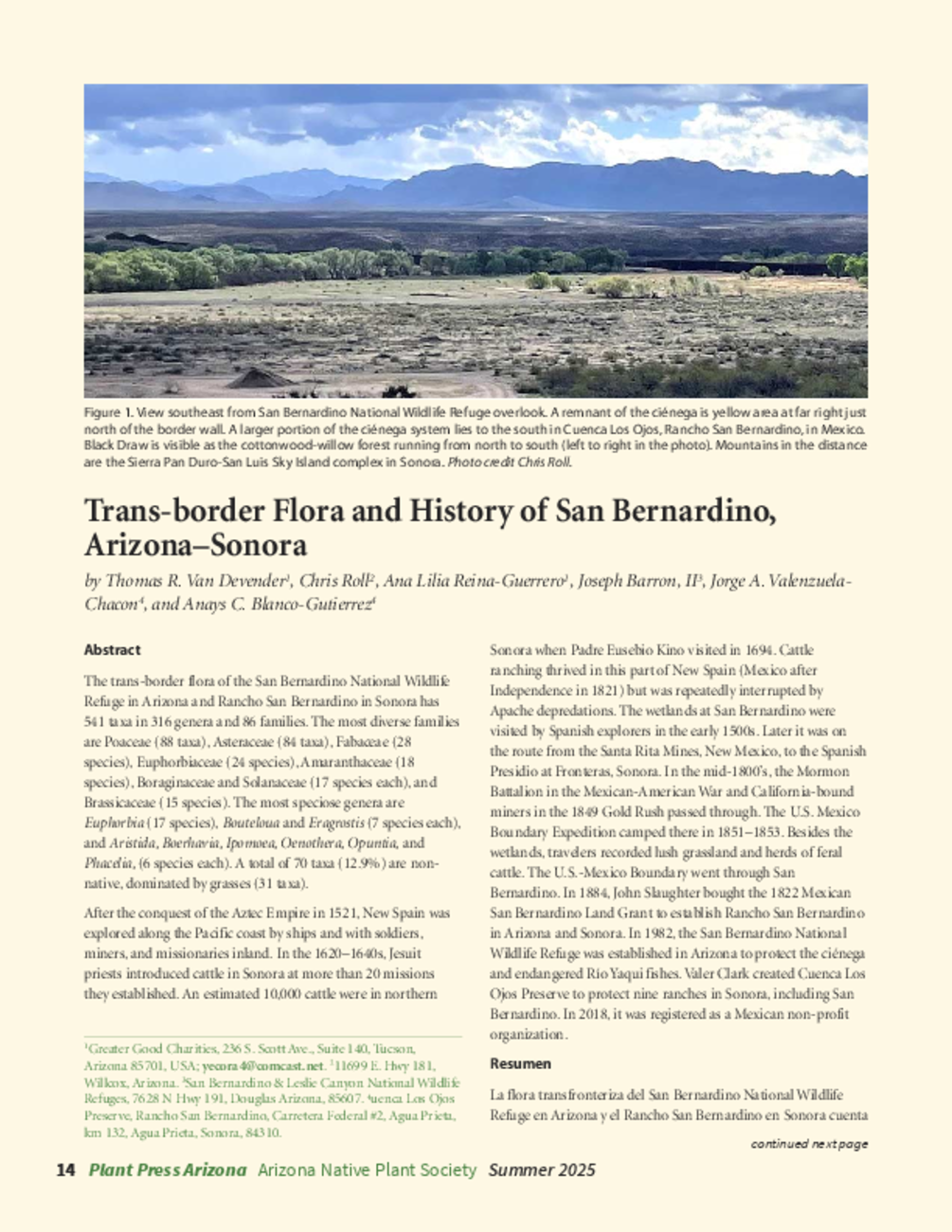 Trans-border Flora and History of San Bernardino