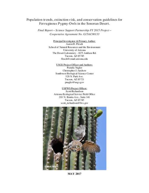 Population trends, extinction risk, and conservation guidelines for Ferruginous Pygmy-Owls in the Sonoran Desert
