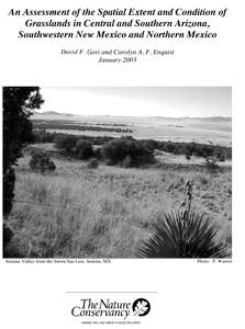 An Assessment of the Spatial Extent and Condition of Grasslands cover An Assessment of the Spatial Extent and Condition of Grasslands cover
