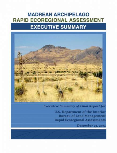 Madrean Archipelago Rapid Ecoregional Assessment - Executive Summary cover Madrean Archipelago Rapid Ecoregional Assessment - Executive Summary cover