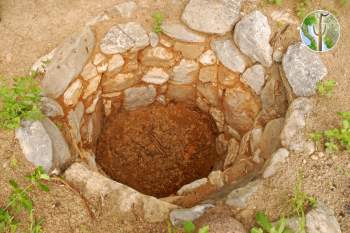 Pit for roasting agave hearts to make bacanora