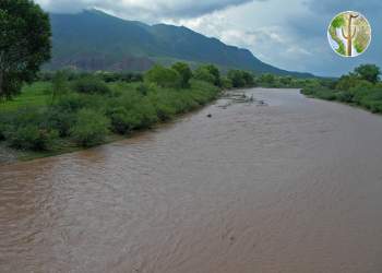 Rio Bavispe in monsoon at Huasabas