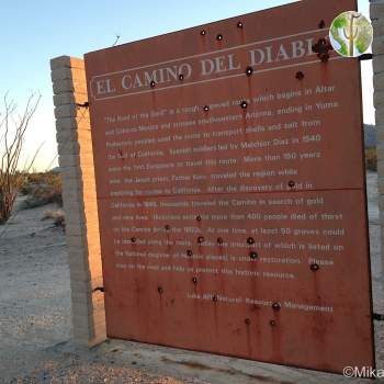 Sign for El Camino del Diablo