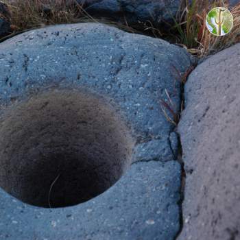 Native American grinding hole, Pinacate Biosphere Reserve