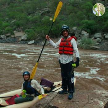 Aaron and Mac after running rapid, Rio Aros and Yaqui Biological Inventory, 2005