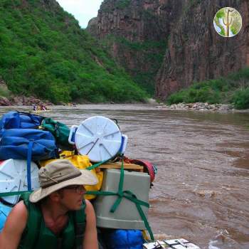 Overloaded rafts, Rio Aros and Yaqui Biological Inventory, 2005