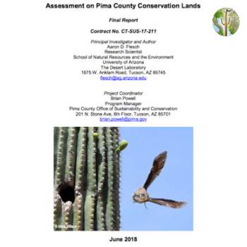 Cover of Cactus Ferruginous Pygmy-Owl Monitoring and Habitat Assessment on Pima County Conservation Lands