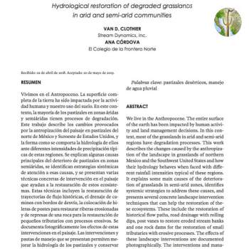 Cover of Restauración hidrológica de pastizales degradados en comunidades áridas y semiáridas