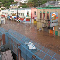Flooding at the border wall in Nogales