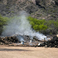 Photo: Mesquite charcoal making in the Sonoran back-country