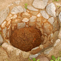 Pit for roasting agave hearts to make bacanora