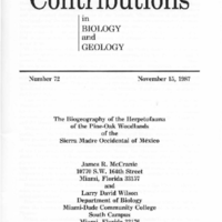 The Biogeography of the Herpetofauna of the Pine-Oak Woodlands of the Sierra Madre Occidental of Mexico