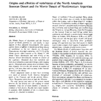Origins and affinities of vertebrates of the North American Sonoran Desert and the Monte Desert of Northwestern Argentina