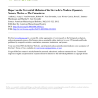 Report on the Terrestrial Mollusks of the Sierra de la Madera (Oposura), Sonora, Mexico – The Caracoleros