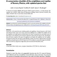 A conservation checklist of the amphibians and reptiles of Sonora, Mexico, with updated species lists