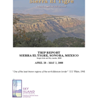 Bio-geographical assessment of the Sierra El Tigre