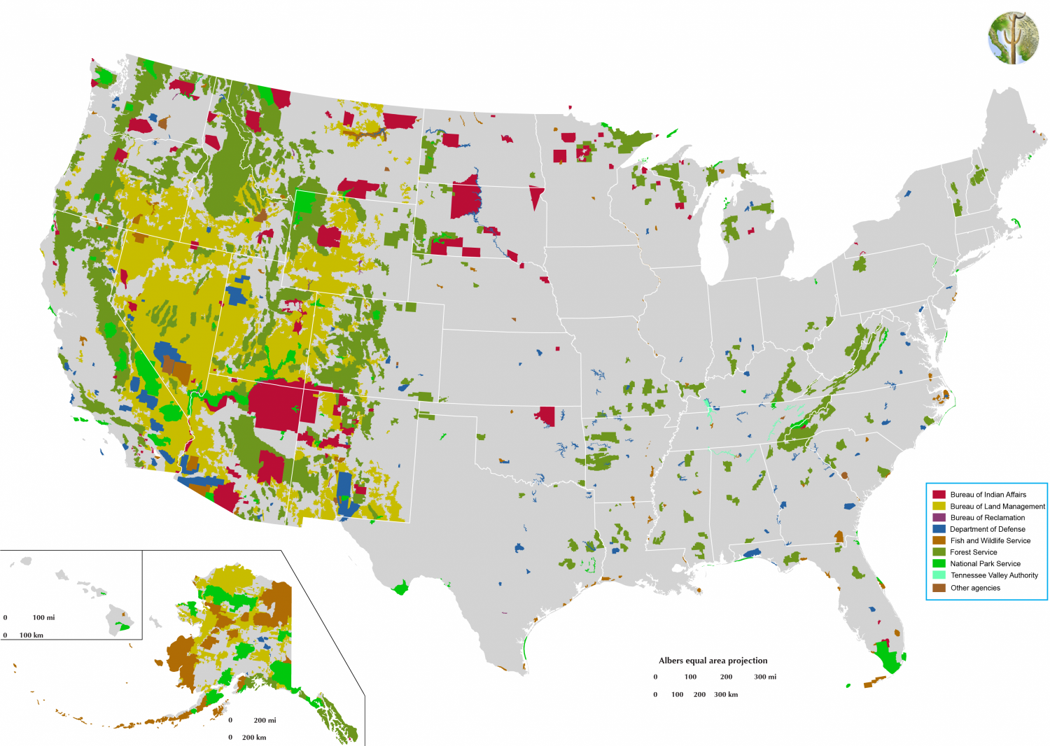 Map of Federal Lands in United States